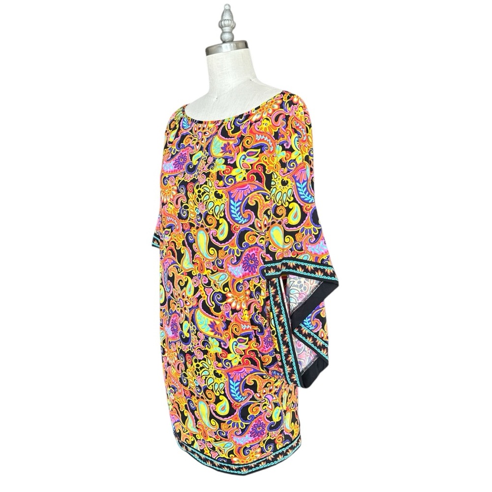 Trina Turk Neon Bright Paisley Tunic Size M